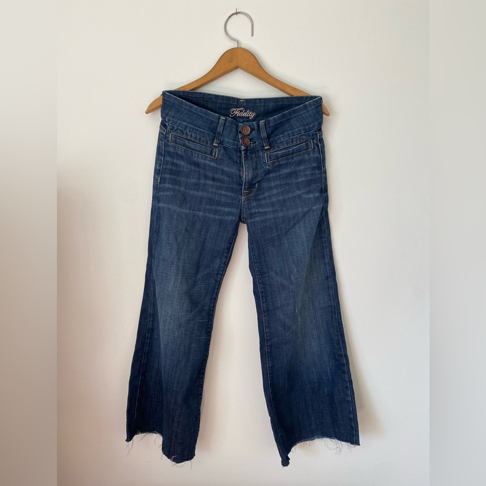 Fidelity Jeans Aloe Cropped Wide Leg size 28